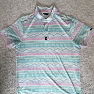 Bad Birdie Men's Pastel Patterned Polo Shirt